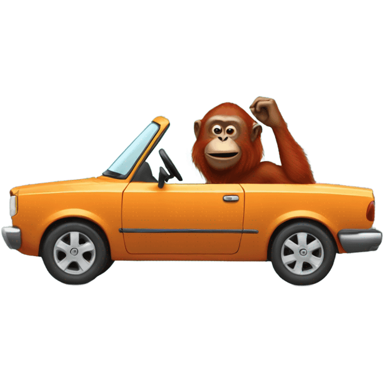 Orangutan driving a car  emoji