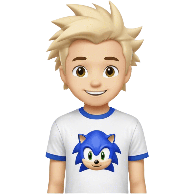 smiling boy in sonic shirt emoji