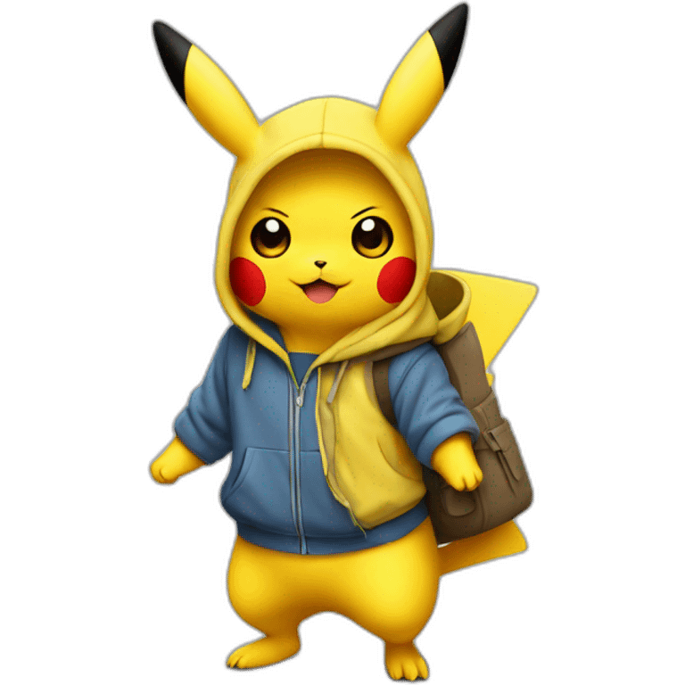 pikachu con una sudadera emoji