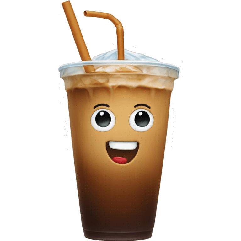 Iced coffee with a straw  emoji