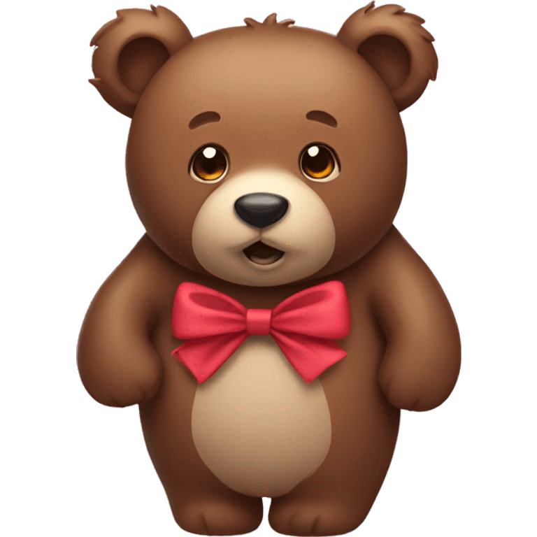 bear with bow emoji