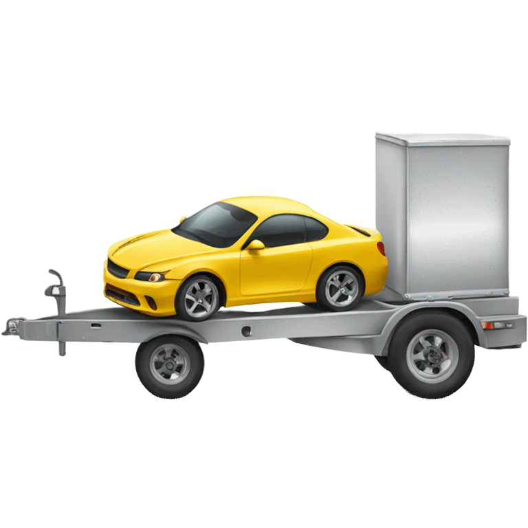 Race car towing trailer emoji