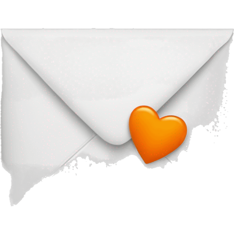 white envelope with an orange heart in the middle emoji