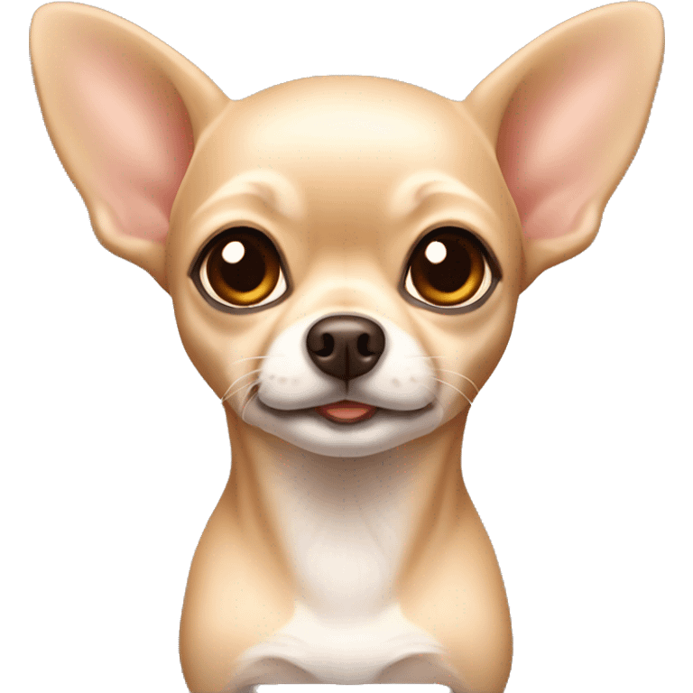 Beige chihuahua with big ears and brown eyes  emoji