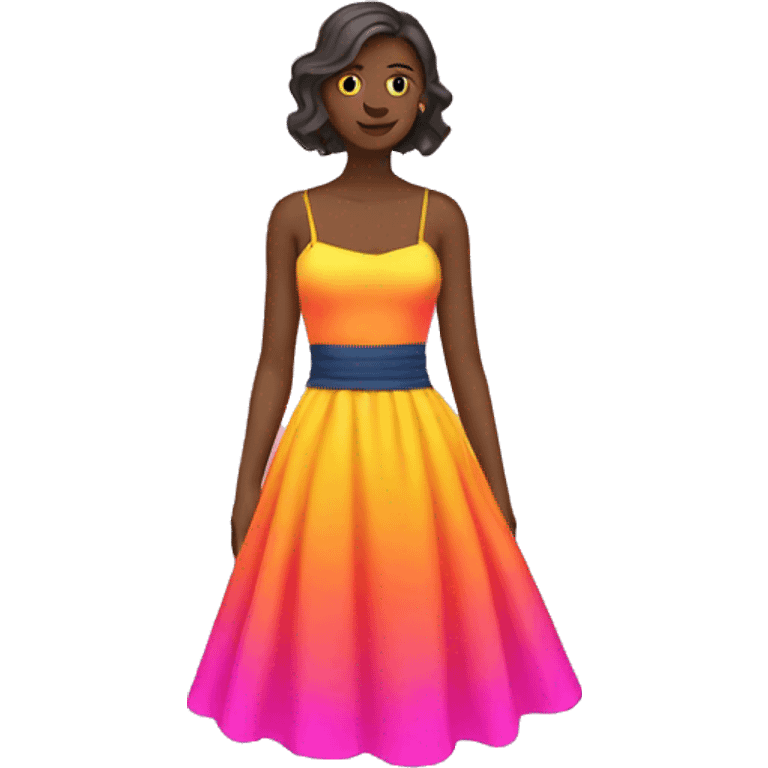 Neon colored dress emoji