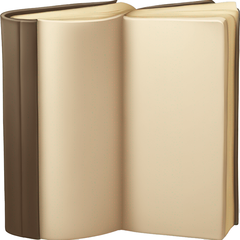 An open, hardcover book, depicted with a beige cover.  emoji