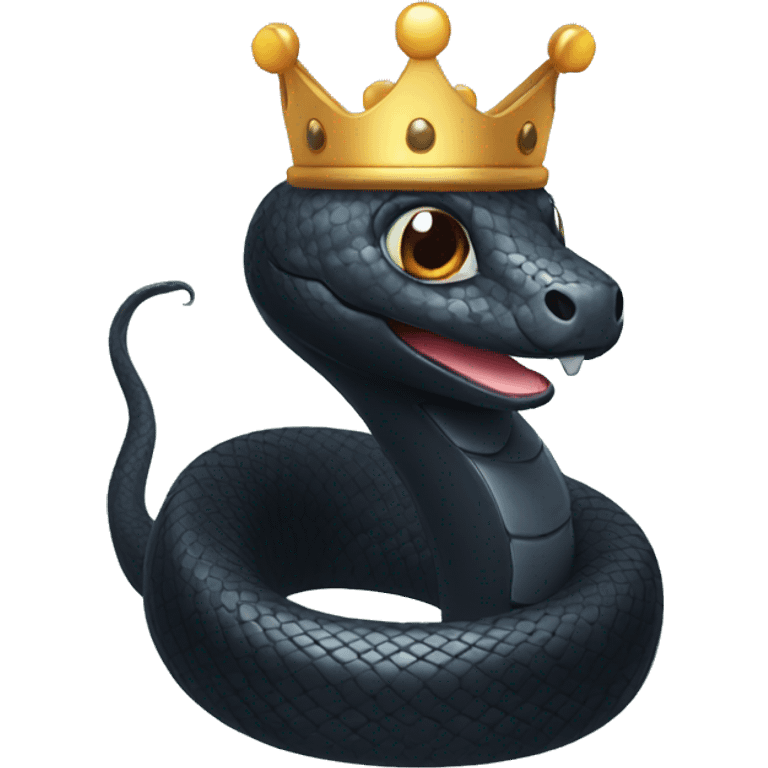 cute black snake with a crown emoji