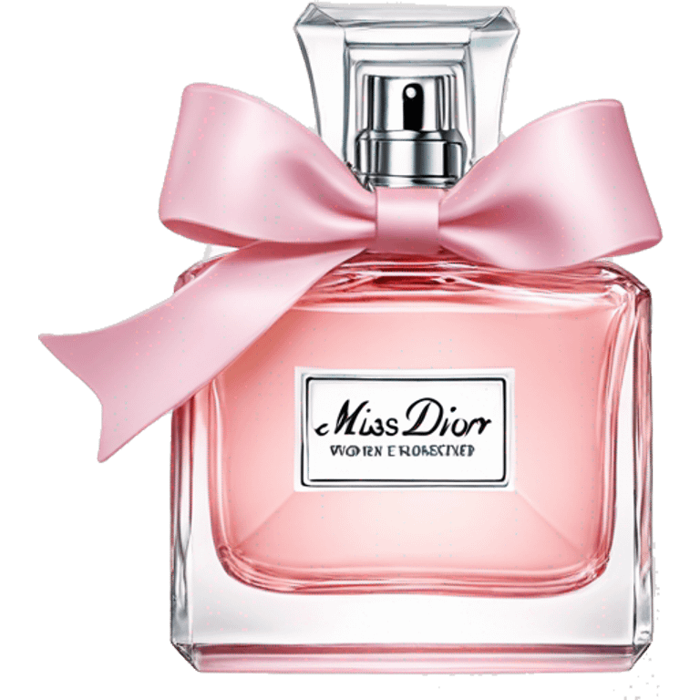 Light pink Miss Dior perfume with bow emoji