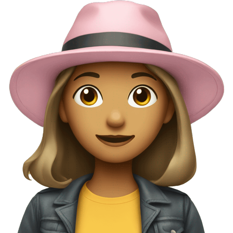 girl with hat in the park emoji