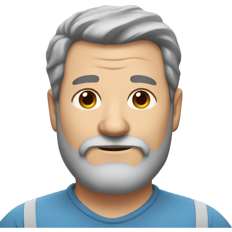 fat guy brown and grey hair, 50 year with beard emoji