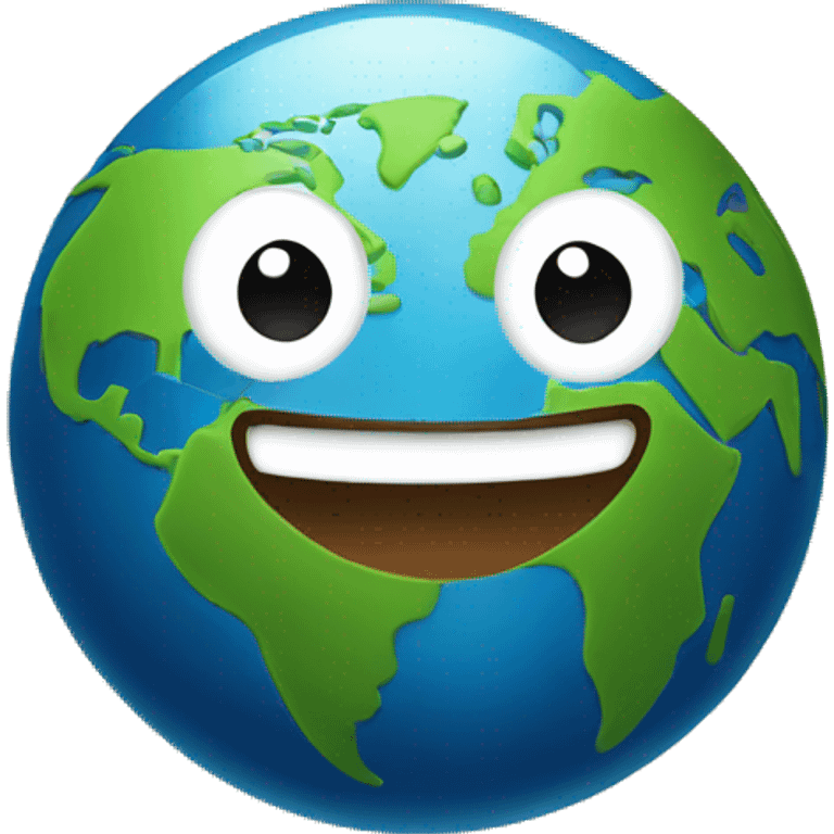 a happy planet earth emoji