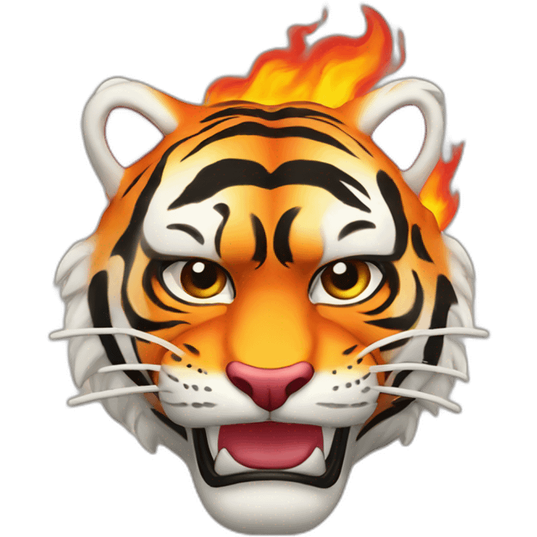 fire tiger Japanese mask emoji