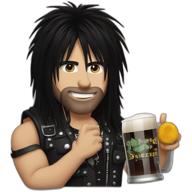 blackie lawless avec une bierre emoji