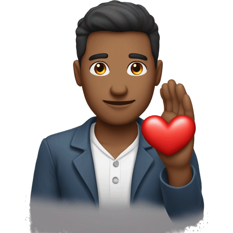 Hombre con un corazón en la mano  emoji