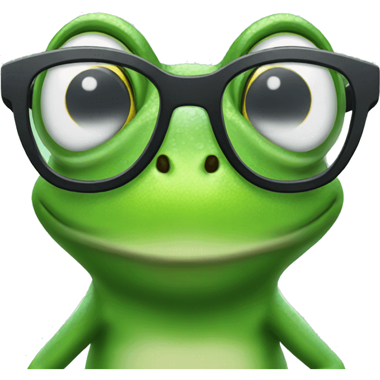 Frog with glasses emoji