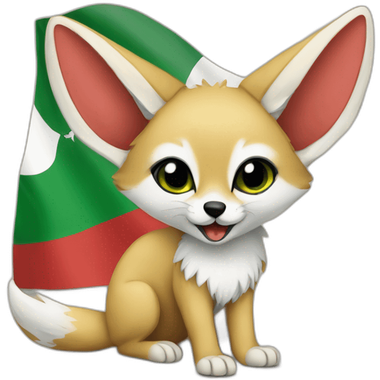 Fennec with Algerian flag emoji