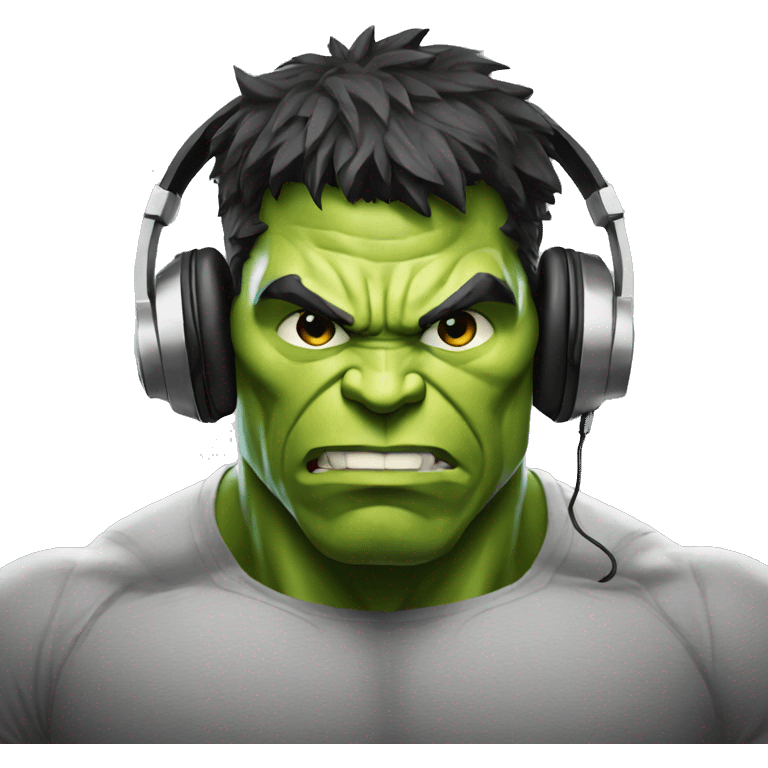 hulk with headphones emoji