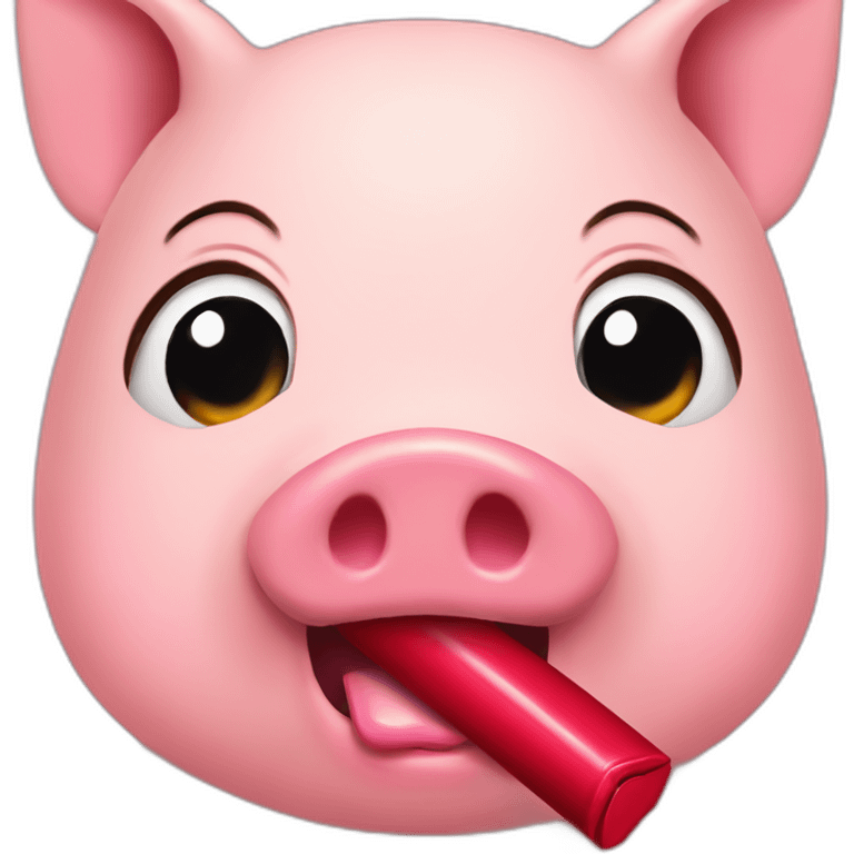 Lipstick on a pig's mouth emoji