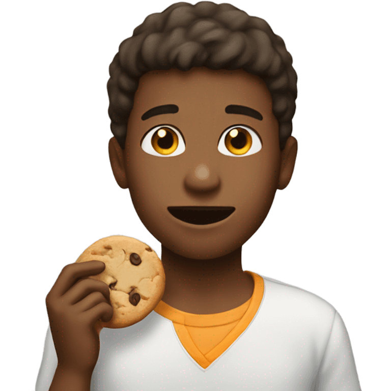 Boy eating cookie  emoji