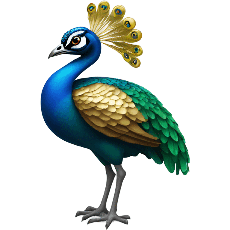 a peacock with a gold crown on its head emoji