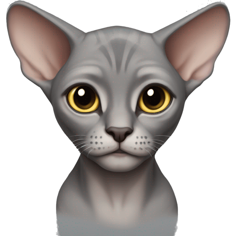 Grey Sphinx cat boy emoji