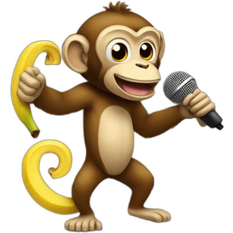 monkey singing into banana like a microphone emoji