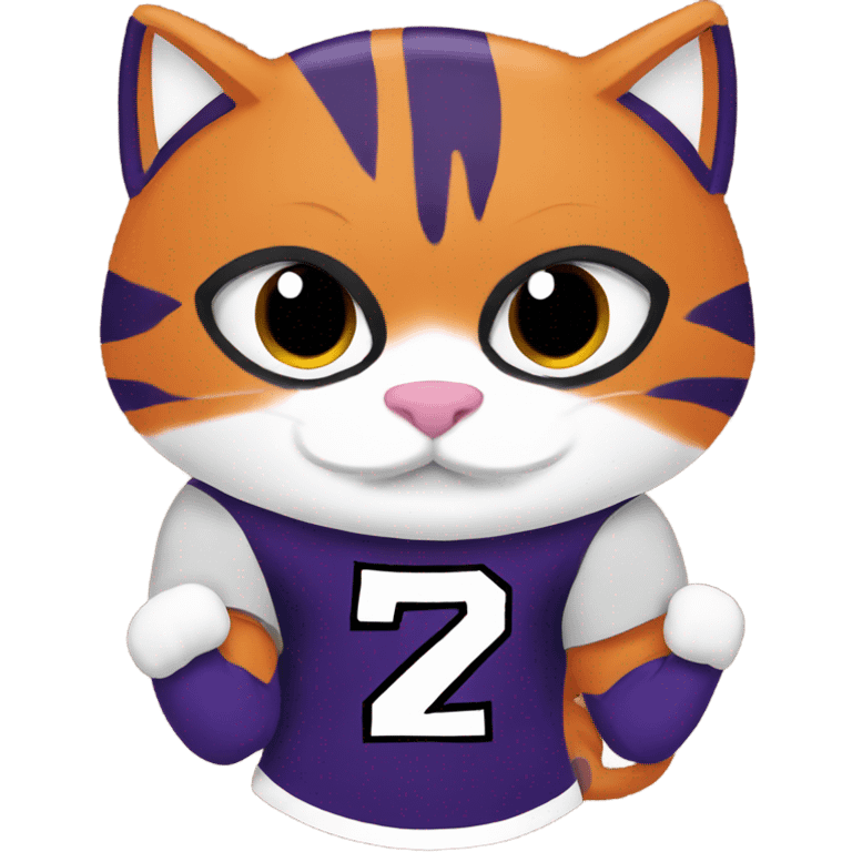 Orange cat wearing Ravens jersey emoji