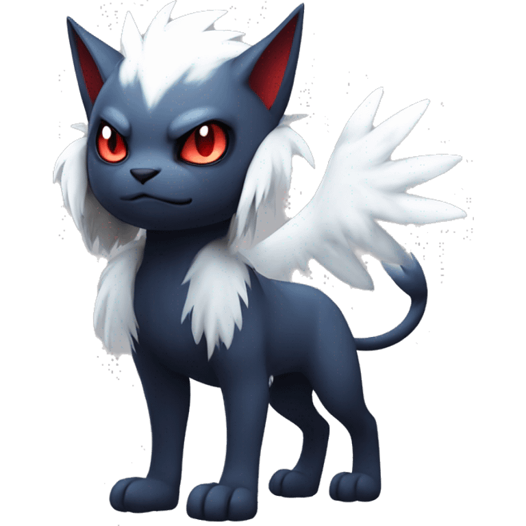 Edgy Cool Kawaii Litten-Absol-Pokémon Full Body emoji