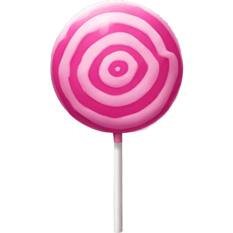 a pink, spherical and slightly transparent lollipop, just the object itself emoji