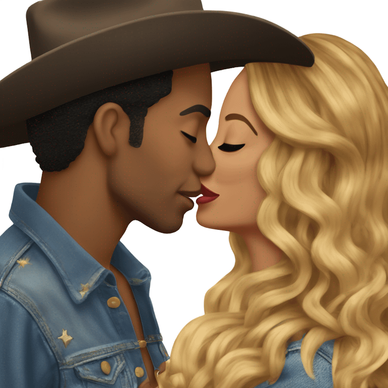 Beyonce kissing cowboy carter emoji