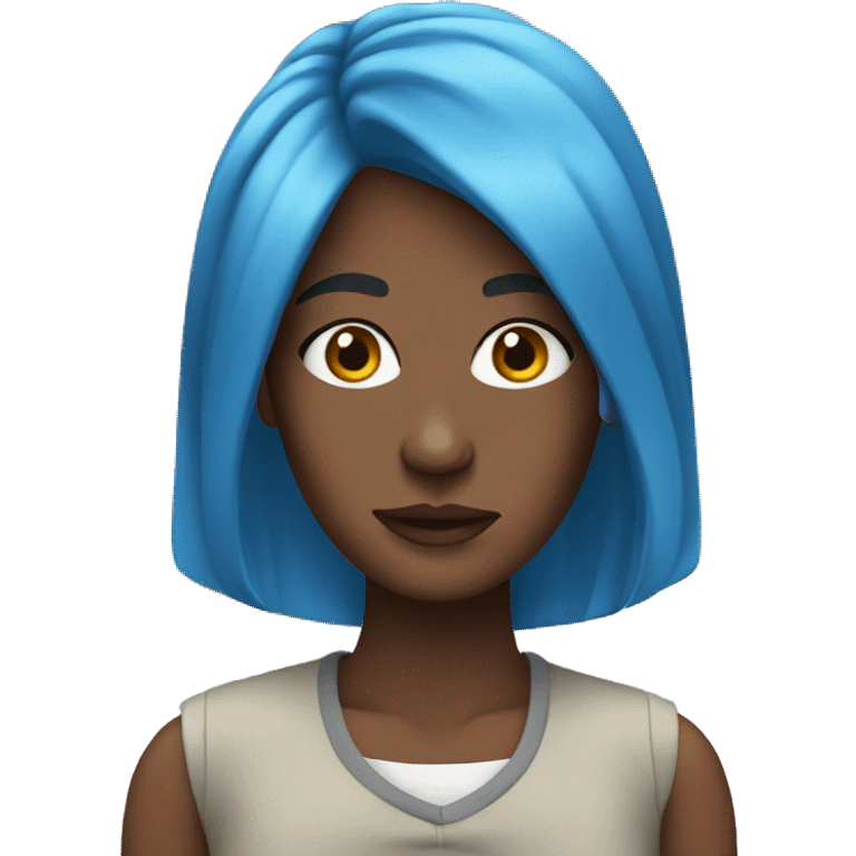 feminist with blue hair emoji