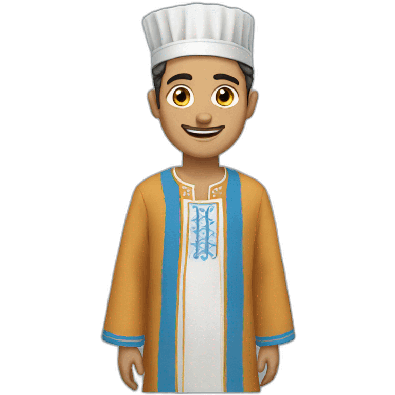 The man of Chefchaouen is a traditional Moroccan costume emoji