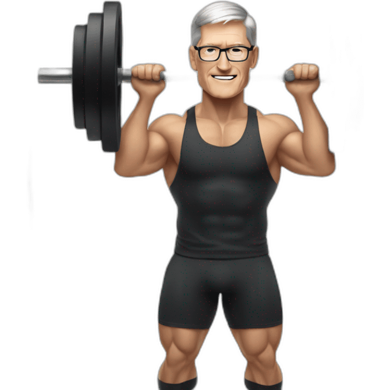 Tim Cook lifting weights  emoji