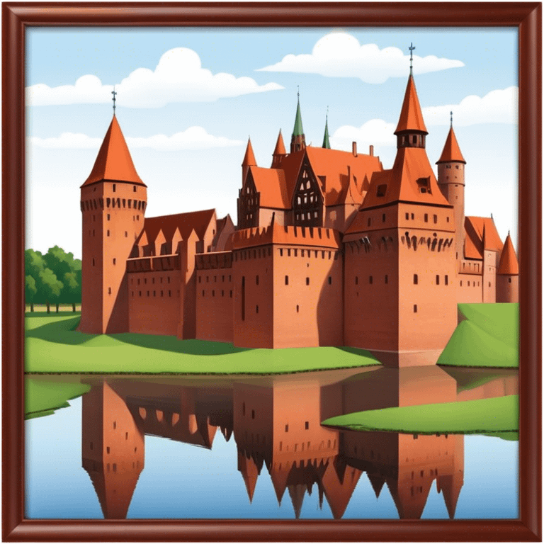 Malbork Castle Landmark Emoji – Featuring the red-brick fortress with its Gothic walls. emoji