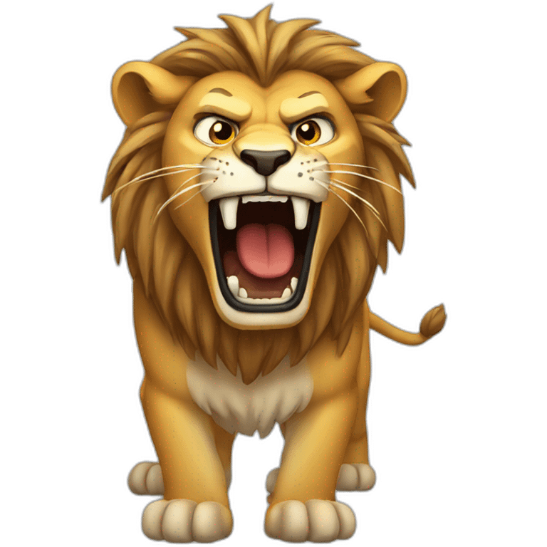 An enraged lion emoji