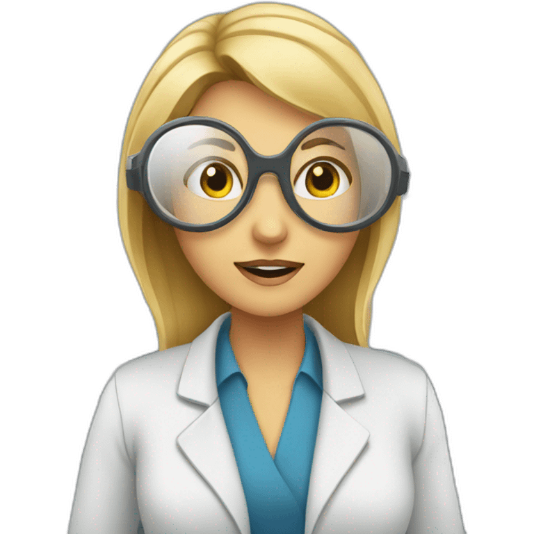 Scene of Female scientist watching security footage emoji