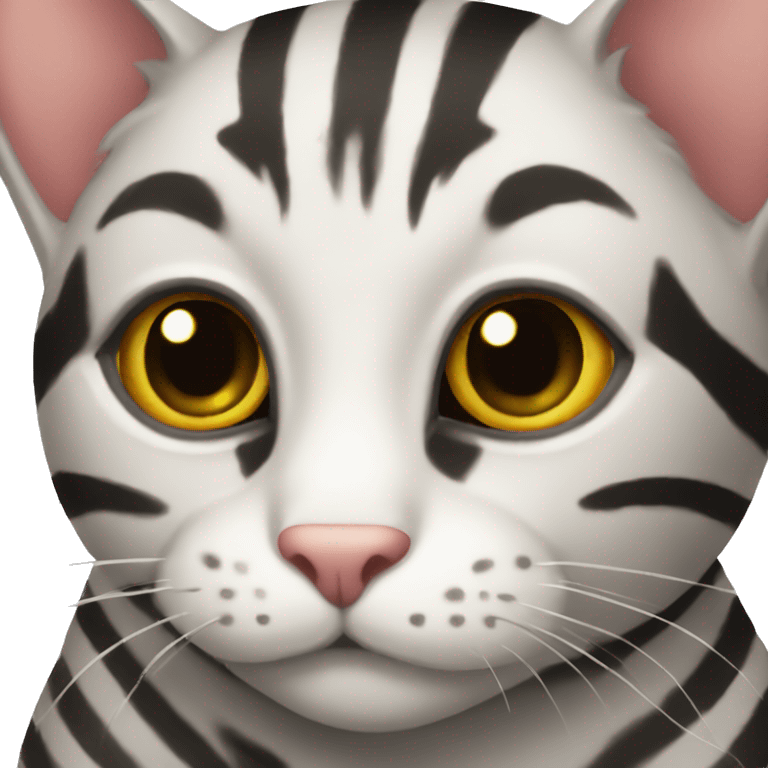 A beautiful dark striped cat emoji