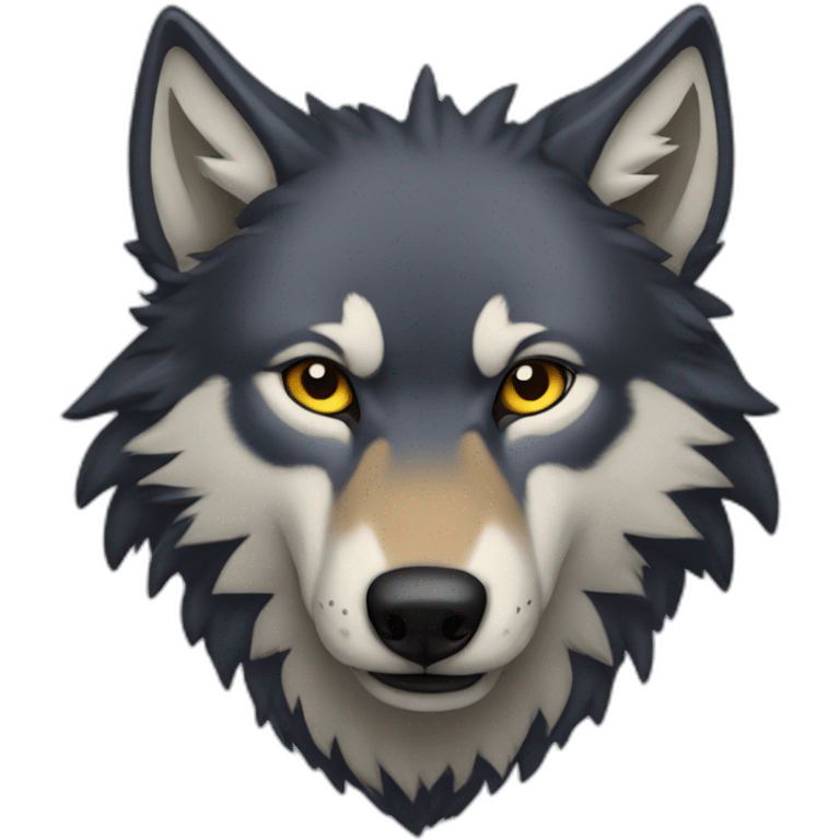 wolf on raven head emoji