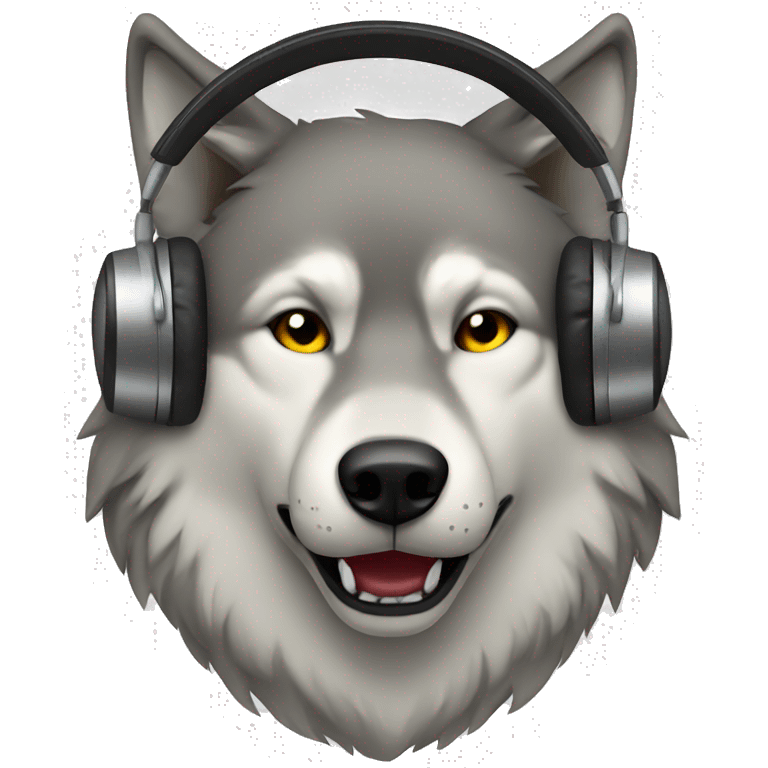 Wolf with headphones emoji