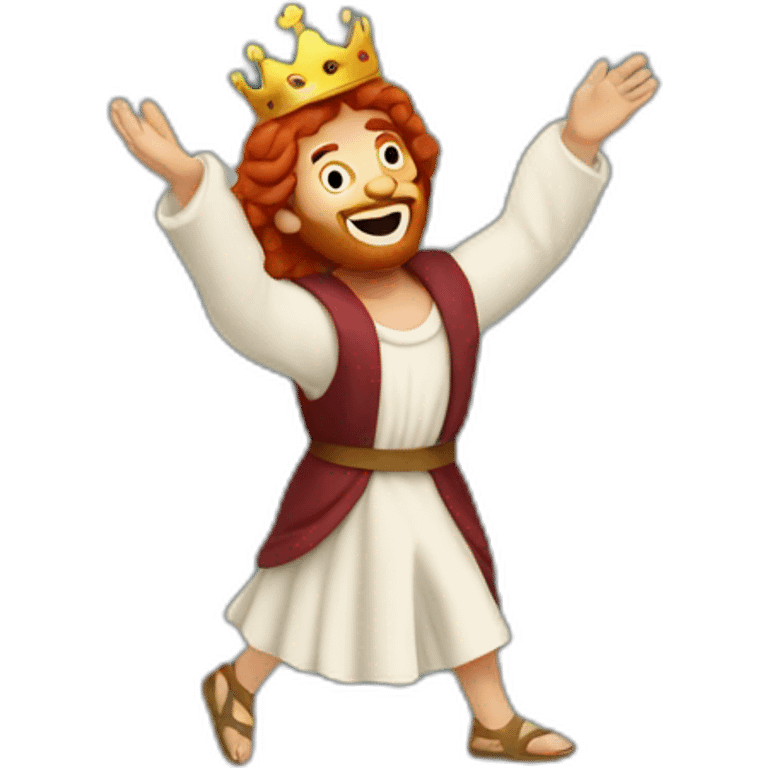 King David dancing red-haired biblical emoji