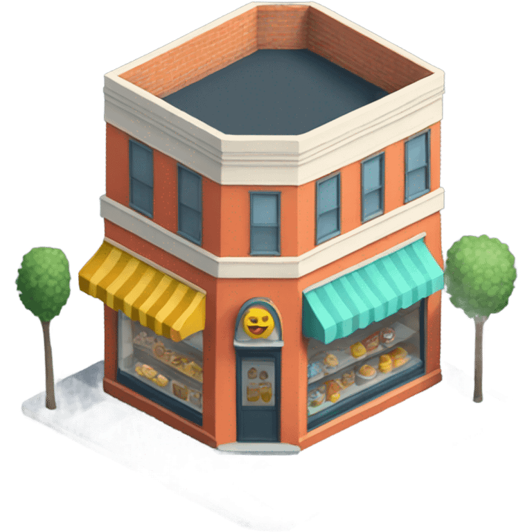 isometric row of shops emoji