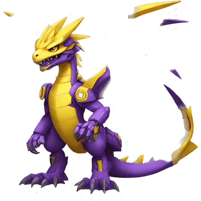  Cool Edgy Purple Yellow Digimon-Fakemon-Raptor-Dragon-Mecha full body emoji