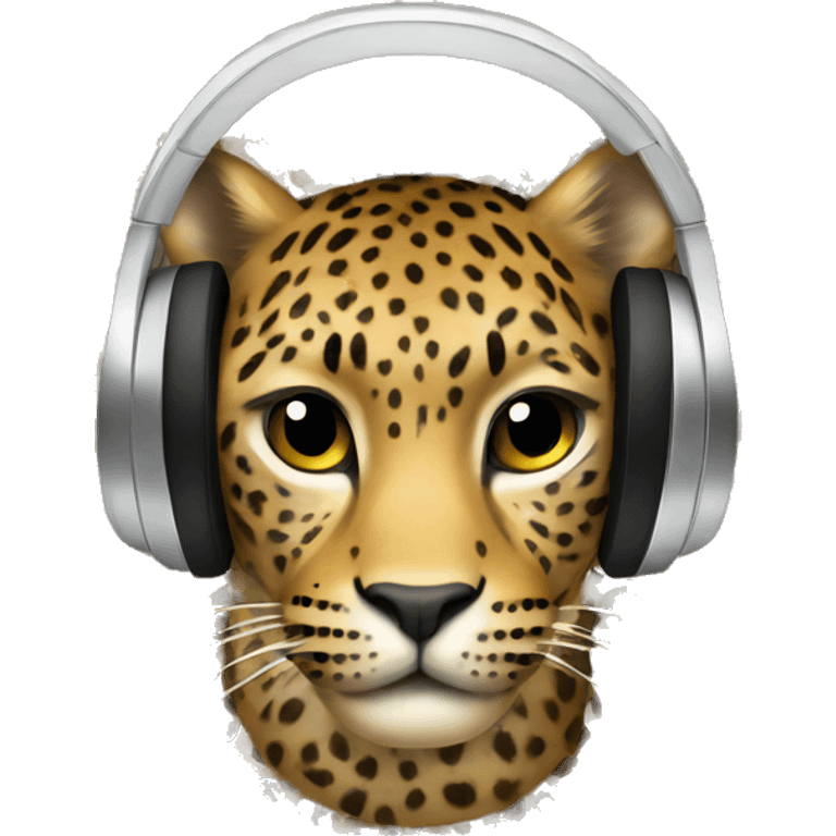 Headphones in leopard print  emoji