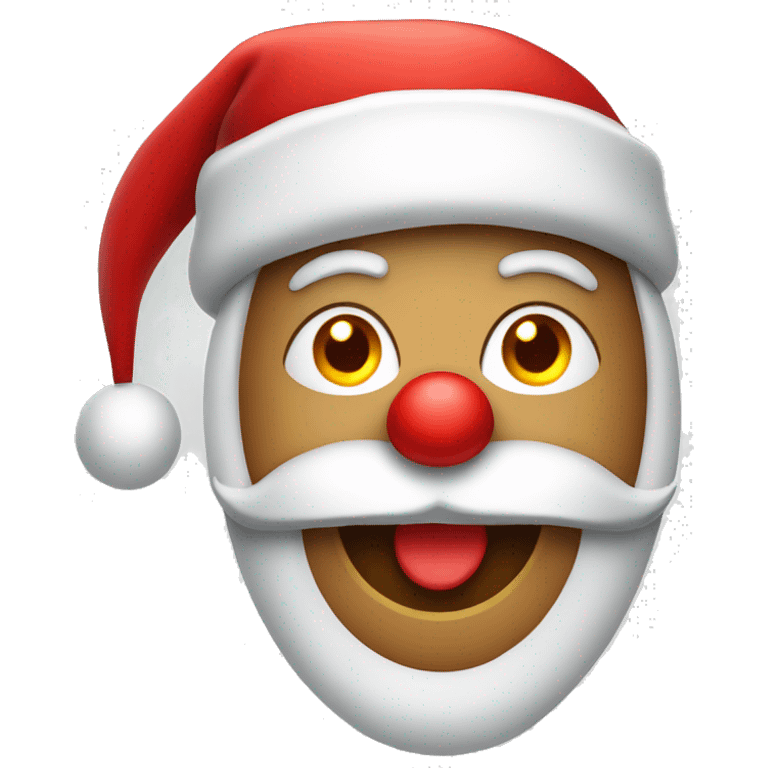 Santa with red nose and christmas lights emoji