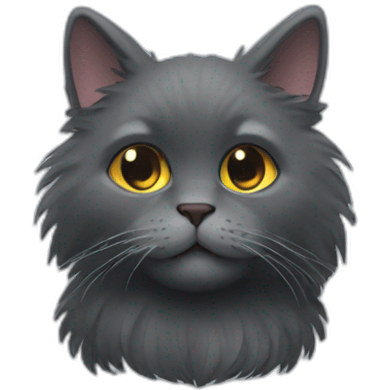 cat fluffy-dark-grey-cat emoji