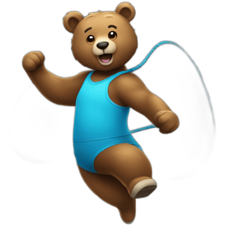 Bear jumping rope emoji