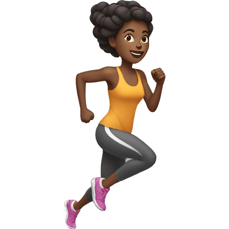 African American woman running emoji