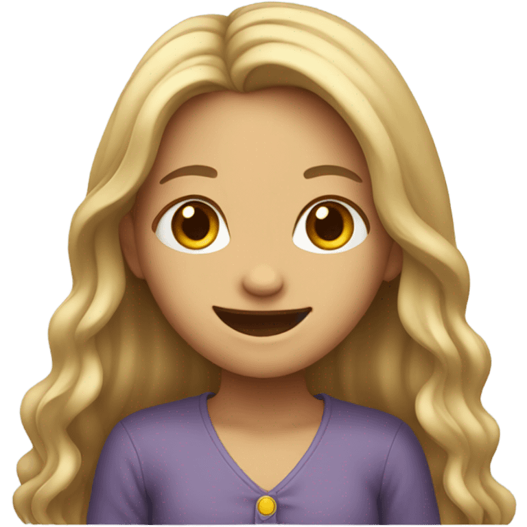 smiling girl with long hair emoji