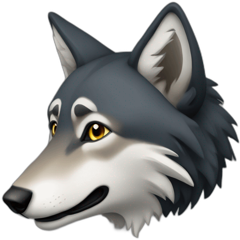 Un. Loup noir emoji