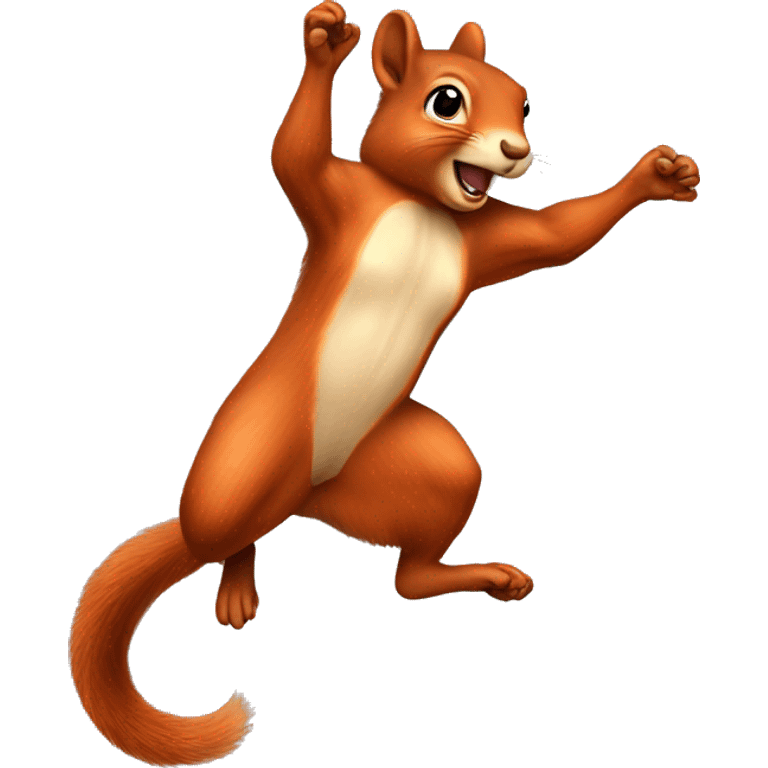 jumping female squirrel orange burnt with big tail
 emoji